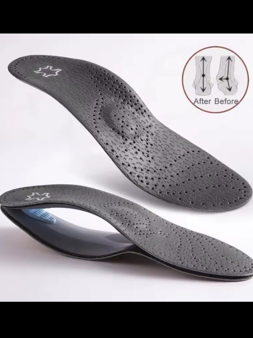 Orthotic Arch Support Leather Comfort Shoe Insoles Orthopedic